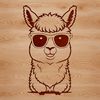 Friendly Fuzzy Friend in Shades A friendly alpaca wearing sunglasses in a vector format.