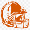 Sporty Icon An illustration of an American football featuring a helmet and laces.