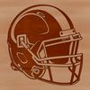 US Football Logo Design Template American football player wearing a helmet, ideal for vector art projects.