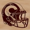 Football Icon with Helmet Illustration An illustration of a football with a helmet on the front, representing American football.