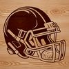 Football Illustration Vector Graphics Illustration of an American Football with a football helmet, suitable for vector art designs and cutting machine projects.