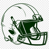 Free Football Clip Art A stylized illustration of an American football with a prominent football helmet.