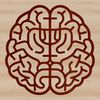 An SVG vector graphic representation of the brain in a detailed anatomical design.