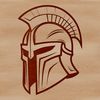 Ancient Greek Warrior Helmet Icon A warrior in ancient Greek armor, depicted as a spartan wearing a traditional helmet.