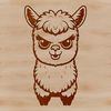 A digital illustration of a friendly alpaca in a simple design, suitable for various applications.