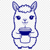 Calm And Gentle Animal Portrait A illustration of a friendly South American camelid with a calm expression.