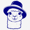 Adorable Andean Alpaca Wearing a Chapeau A high-quality digital image of a South American alpaca wearing a hat.
