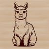 Whimsical Camelid Creature Illustration A digital illustration of a South American camelid animal with a fluffy coat.