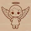 A detailed vector illustration of a traditional angel character in a neutral pose.