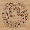 A vector design featuring an angel character with intricate details suitable for use in digital crafting projects.