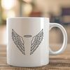 Wings of Serenity SVG Illustration SVG illustration of a pair of angel wings with intricate details and subtle shading.