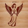 SVG graphic design element featuring an angel character.