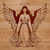 Illustrated angel figure in a vector format suitable for digital crafting.