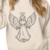 Free Angel Clip Art for Creative Projects A digital illustration of a winged angel in vector format, suitable for various applications.