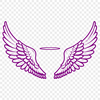 Free SVG Halo Effect Wing Design A pair of angel wings with a subtle halo effect, suitable for use in various digital projects.