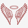 Delicate Angel Halo Vector Art A pair of angel wings with a delicate halo, designed as a vector graphic suitable for various digital applications.