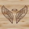 Stylized Angel Wings Illustration Vector illustration of angel wings in a stylized design with subtle texture.