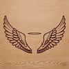 Halo Adorned Wings Design Angel wings with a subtle halo design, ideal for vector art projects.