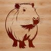 An editable vector graphic of a capybara, suitable for cutting machines and other design applications.