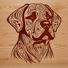 Vector Rottweiler Portrait Design A high-quality vector illustration of a Rottweiler's head, suitable for commercial or personal projects.