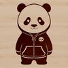 Cute Panda Hoodie Illustration A digital illustration of a panda wearing a hooded sweater, suitable for vector art design projects.