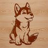 Vector Art of a Sitting Siberian Dog A graphic representation of a Siberian Husky sitting on its haunches.