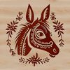 Donkey Portrait Illustration A detailed illustration of a donkey's head, suitable for vector graphics and digital design.
