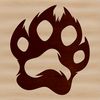 Vector graphic image of a single paw print design suitable for various applications.