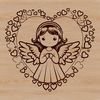 SVG angel design featuring a heart symbol, ideal for vector art projects.