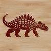 Illustration of a prehistoric Ankylosaurus dinosaur with armored plates.