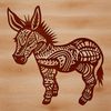 Decorative Donkey Icon A donkey standing on its hind legs with ornate decorative elements.