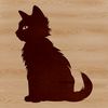 Feline Relaxation Illustration A sitting domestic cat with a calm expression.