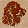 A vector illustration of a Cocker Spaniel's head with distinct features, suitable for digital designs.