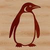 Iceberg Dweller Penguin Design A black and white illustration of a penguin standing on ice.