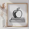 Beautiful Apple Book SVG Template A teacher's guide to creating educational materials with a downloadable template featuring an illustration of an apple book.