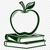 Free Educational SVG Clip Art Illustration A digital illustration of a book with the Apple logo on its cover, designed for educational purposes.