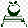 Apple Logo Vector Design Template An illustration of a book with the Apple logo on its cover, suitable for education and vector design purposes.