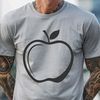 Simple Fruit Design with Stem and Leaves A detailed illustration of a single red apple with a simple stem and leaves.