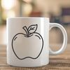 A simple illustration of a red apple with slight texture and shading.