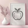 Beautiful Apple Clip Art Design A digital illustration of a ripe red apple, suitable for vector design and cutting machine projects.