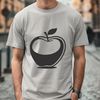 Fresh Fruit Clip Art A simple illustration of a red apple with leaves, suitable for digital art and craft projects.