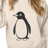 Perched Penguin Silhouette An SVG graphic of a single penguin perched on a rocky outcropping.