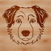 Beautiful Aussie Shepherd Clip Art An iconic Australian Shepherd breed dog depicted in simple yet detailed vector graphics style.