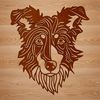 Energetic Breed Portrait A portrait illustration of a loyal and energetic Australian Shepherd dog breed.