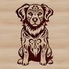 Free Ornate Dog Clip Art Download Portrait of a sitting Australian Shepherd dog with ornate details in vector design format.
