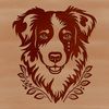 Australian Shepherd Dog Portrait SVG Image A high-quality illustration of a friendly Australian Shepherd dog with its head held high.