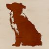 A vector graphic representation of a loyal Australian Shepherd in a seated position.