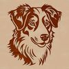 Vector Graphic Design - Australian Shepherd Breed Portrait Australian Shepherd dog breed illustration, created as a vector graphic.
