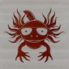 A digital illustration of a salamander wearing glasses, depicted in a stylized manner suitable for vector graphics.