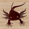 Whimsical Axolotl SVG Design A digital illustration of a Mexican salamander with feathery gills.